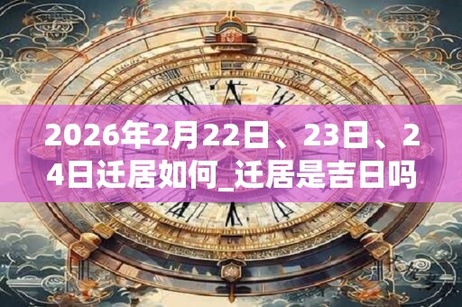 2026年2月22日、23日、24日迁居如何_迁居是吉日吗