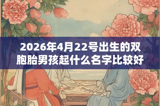 2026年4月22号出生的双胞胎男孩起什么名字比较好，五行属什么