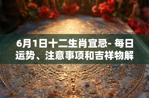 6月1日十二生肖宜忌- 每日运势、注意事项和吉祥物解析
