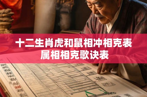 十二生肖虎和鼠相冲相克表 属相相克歌诀表