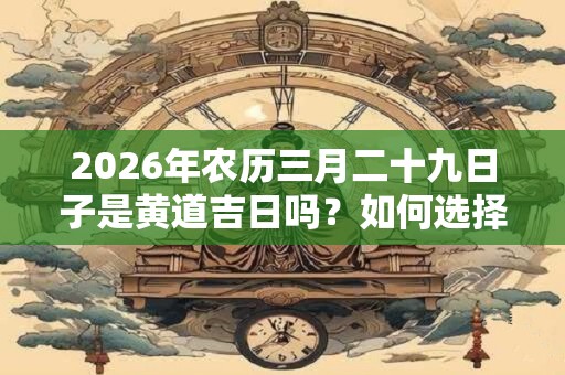 2026年农历三月二十九日子是黄道吉日吗？如何选择吉日？