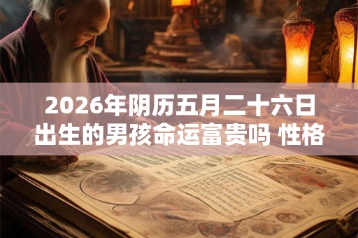 2026年阴历五月二十六日出生的男孩命运富贵吗 性格好吗