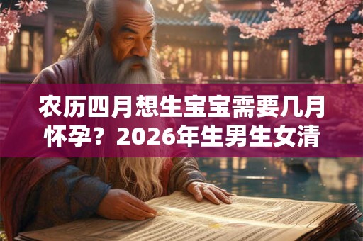 农历四月想生宝宝需要几月怀孕？2026年生男生女清宫表！