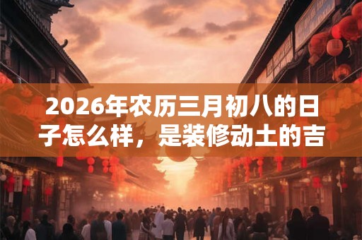2026年农历三月初八的日子怎么样，是装修动土的吉日吗？