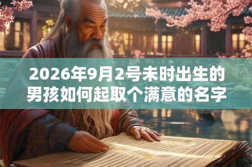 2026年9月2号未时出生的男孩如何起取个满意的名字，五行属什么
