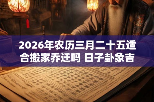 2026年农历三月二十五适合搬家乔迁吗 日子卦象吉凶