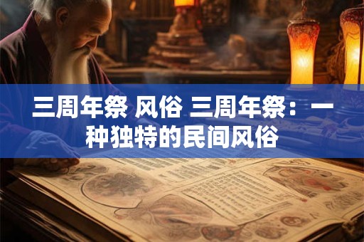 三周年祭 风俗 三周年祭：一种独特的民间风俗