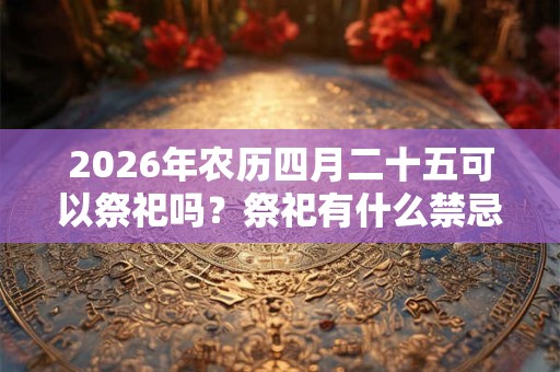 2026年农历四月二十五可以祭祀吗？祭祀有什么禁忌？