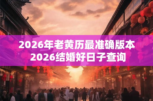 2026年老黄历最准确版本 2026结婚好日子查询
