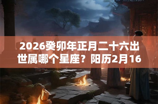 2026癸卯年正月二十六出世属哪个星座？阳历2月16号啥星座