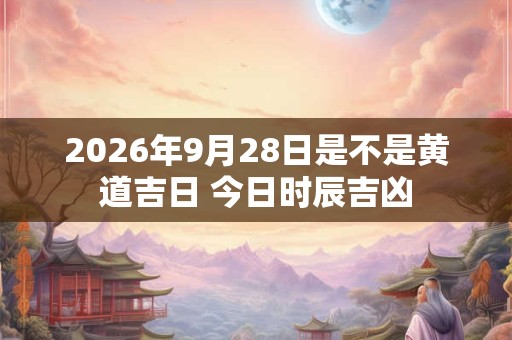 2026年9月28日是不是黄道吉日 今日时辰吉凶