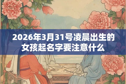 2026年3月31号凌晨出生的女孩起名字要注意什么