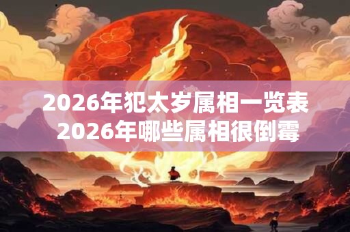 2026年犯太岁属相一览表 2026年哪些属相很倒霉