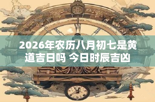 2026年农历八月初七是黄道吉日吗 今日时辰吉凶