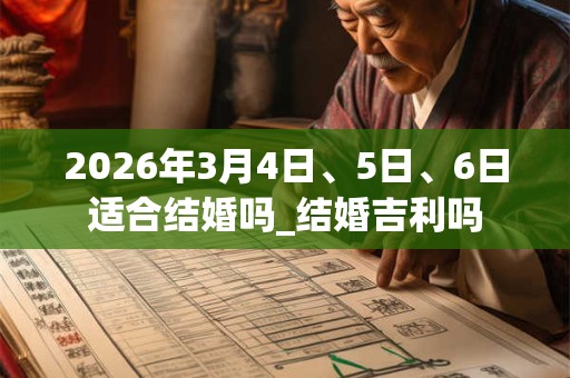2026年3月4日、5日、6日适合结婚吗_结婚吉利吗