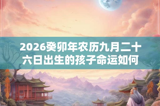 2026癸卯年农历九月二十六日出生的孩子命运如何