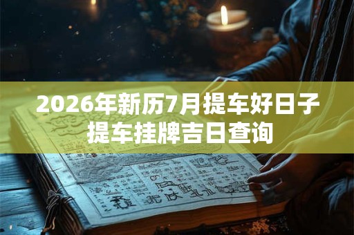 2026年新历7月提车好日子 提车挂牌吉日查询