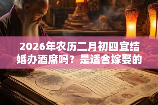 2026年农历二月初四宜结婚办酒席吗？是适合嫁娶的日子吗？