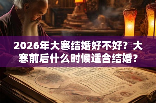 2026年大寒结婚好不好？大寒前后什么时候适合结婚？