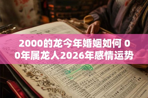 2000的龙今年婚姻如何 00年属龙人2026年感情运势