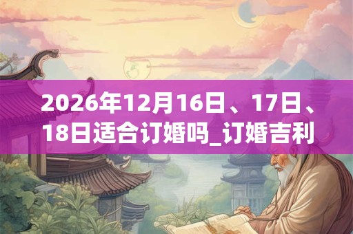 2026年12月16日、17日、18日适合订婚吗_订婚吉利吗