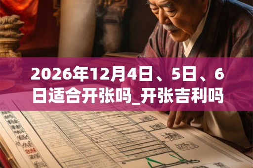 2026年12月4日、5日、6日适合开张吗_开张吉利吗