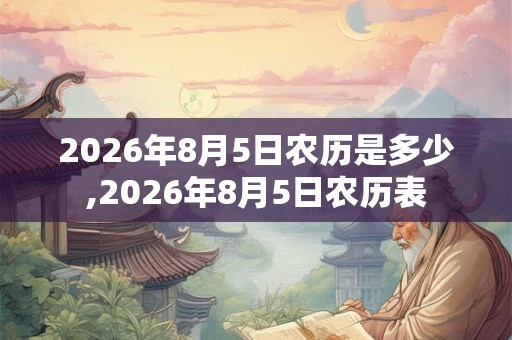 2026年8月5日农历是多少,2026年8月5日农历表