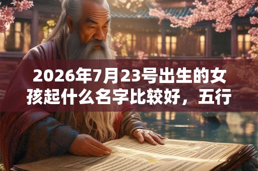 2026年7月23号出生的女孩起什么名字比较好，五行属什么