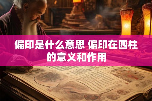 偏印是什么意思 偏印在四柱的意义和作用