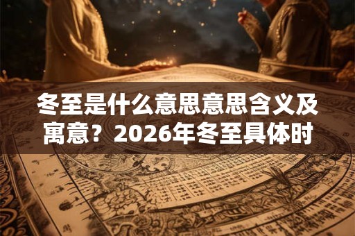 冬至是什么意思意思含义及寓意？2026年冬至具体时间！