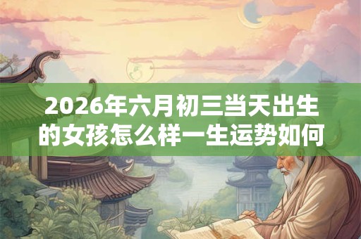 2026年六月初三当天出生的女孩怎么样一生运势如何