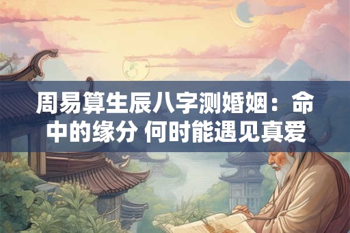 周易算生辰八字测婚姻：命中的缘分 何时能遇见真爱