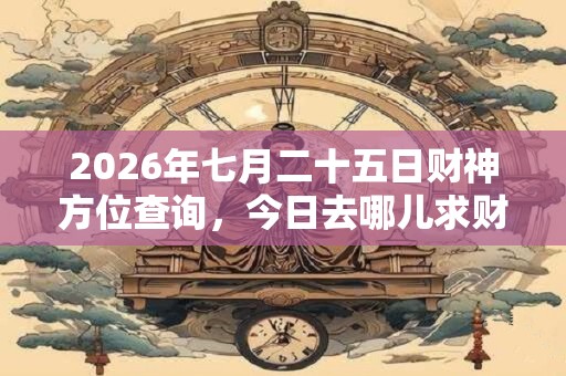 2026年七月二十五日财神方位查询，今日去哪儿求财好