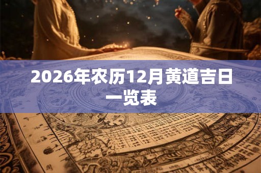 2026年农历12月黄道吉日一览表