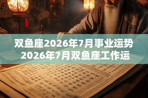 双鱼座2026年7月事业运势 2026年7月双鱼座工作运程详解