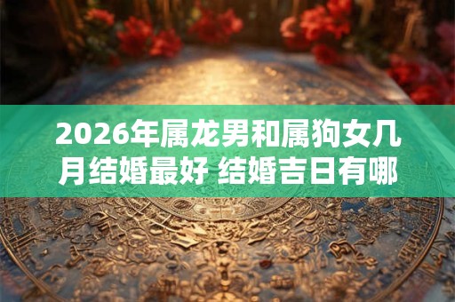 2026年属龙男和属狗女几月结婚最好 结婚吉日有哪些