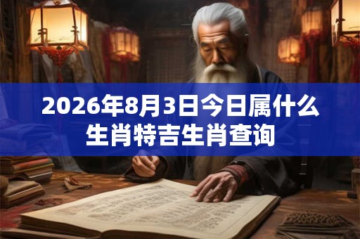 2026年8月3日今日属什么生肖特吉生肖查询
