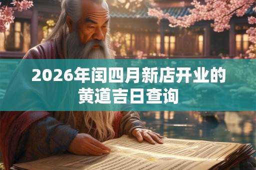 2026年闰四月新店开业的黄道吉日查询
