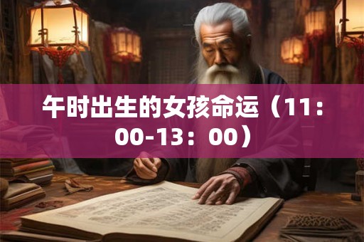 午时出生的女孩命运（11：00-13：00）