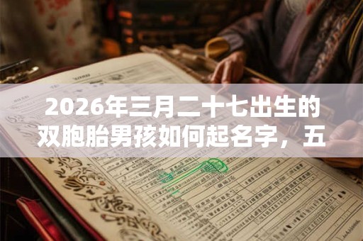 2026年三月二十七出生的双胞胎男孩如何起名字，五行属什么