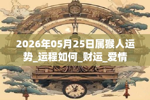 2026年05月25日属猴人运势_运程如何_财运_爱情