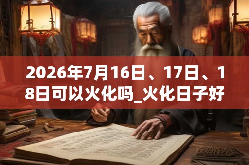 2026年7月16日、17日、18日可以火化吗_火化日子好吗