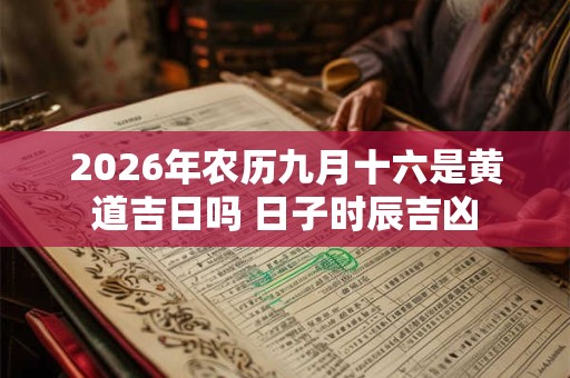 2026年农历九月十六是黄道吉日吗 日子时辰吉凶