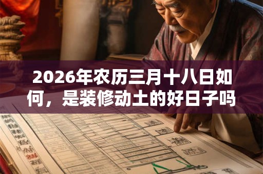2026年农历三月十八日如何，是装修动土的好日子吗？