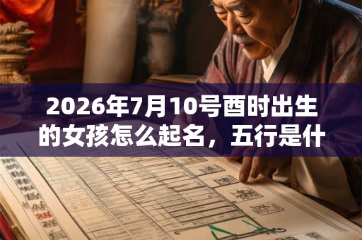2026年7月10号酉时出生的女孩怎么起名，五行是什么？