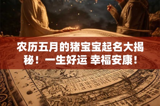 农历五月的猪宝宝起名大揭秘！一生好运 幸福安康！