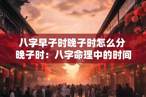 八字早子时晚子时怎么分 晚子时：八字命理中的时间奥秘