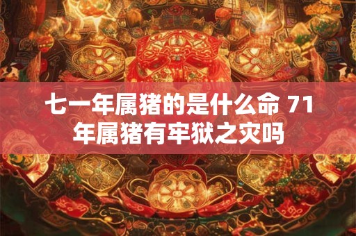 七一年属猪的是什么命 71年属猪有牢狱之灾吗