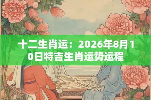 十二生肖运：2026年8月10日特吉生肖运势运程