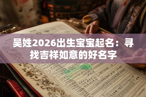 吴姓2026出生宝宝起名：寻找吉祥如意的好名字